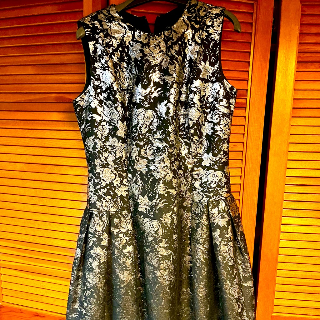 Black & Silver Cocktail Dress Perfect For The Holiday Season! Carmen Marc Salvo